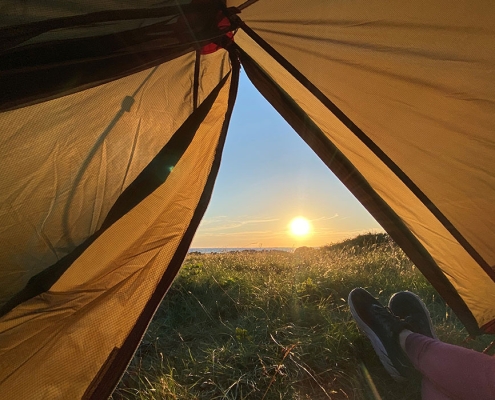 Sove i telt på stranden i Sverige - allemannsretten
