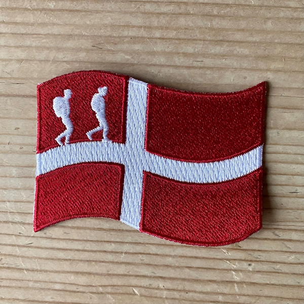Dansk flag - smukt broderet mærke med dannebrog