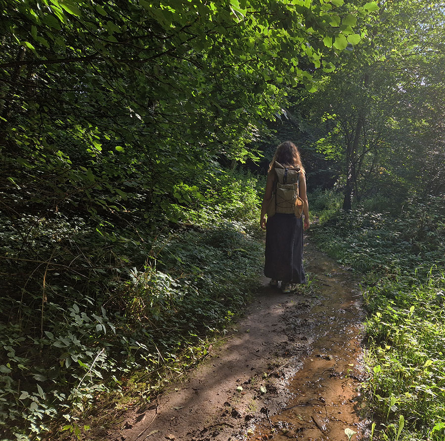 Mudret sti i Svartingedalen på Bornholm