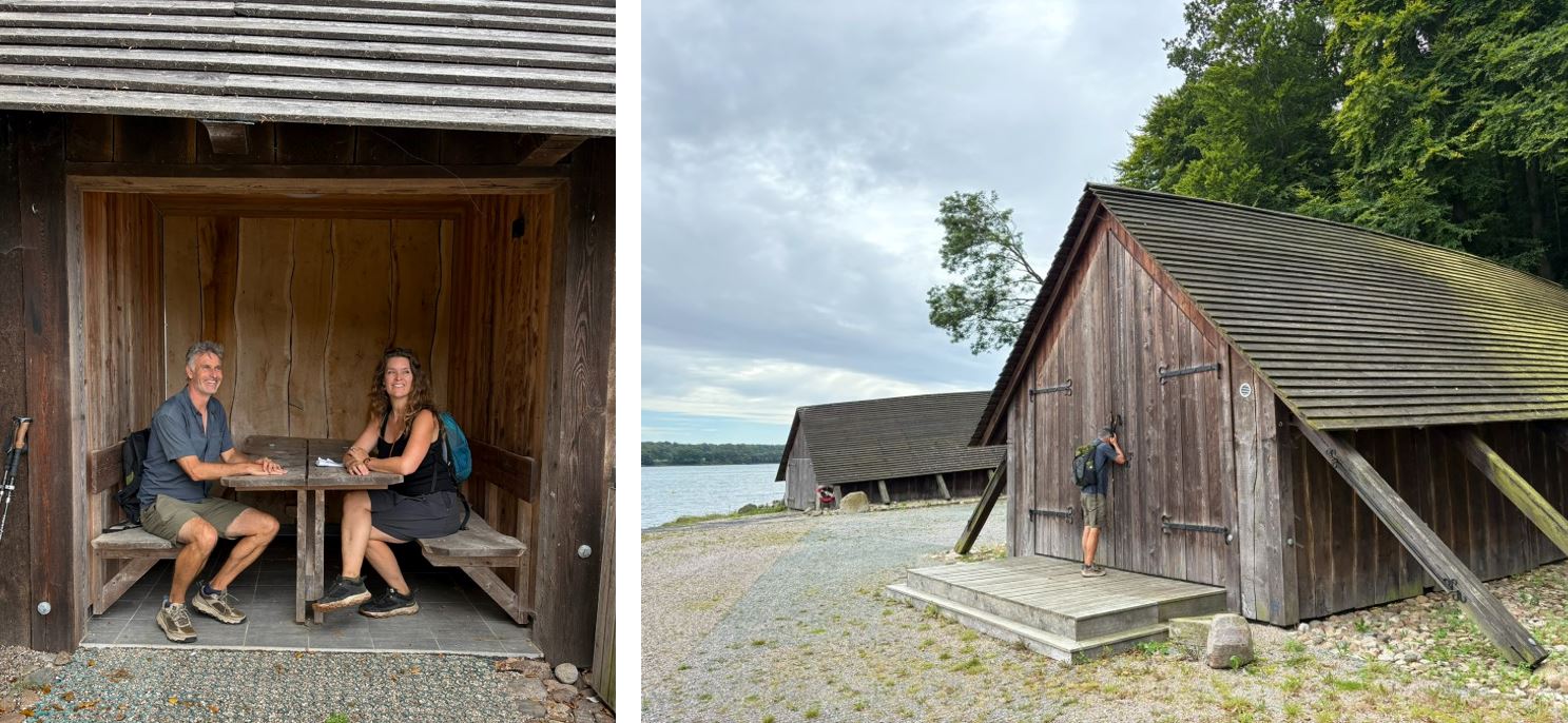 De smukke bådhuse ved Nydambåden Nydam Tveir på Alssundstien