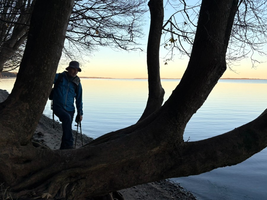 Solnedgang på Blue Walk fra Skive til Sundsøre