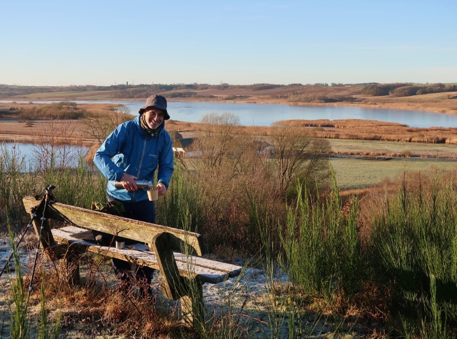 Udsigtsbænk ved Halkær Mølle.