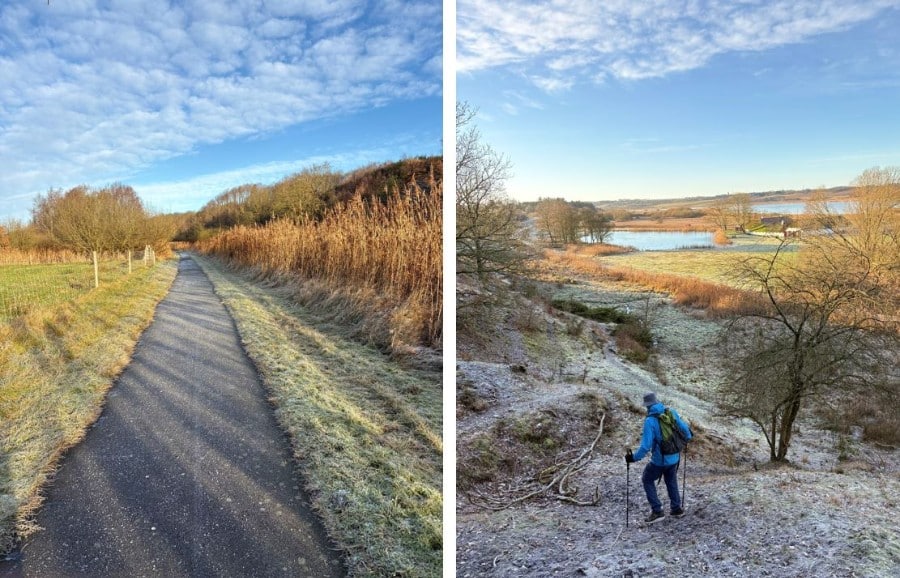 Banesti og trampesti ved Halkær Mølle.