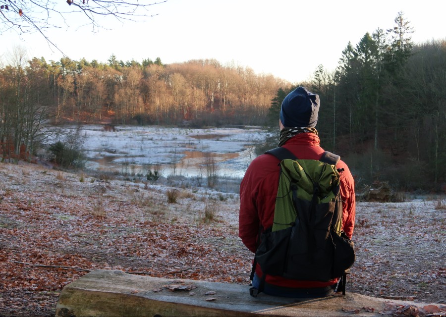 Udsigtsbænk ved Pebermosen på Hammer Bakker Ruten - en af Hærvejens perler.