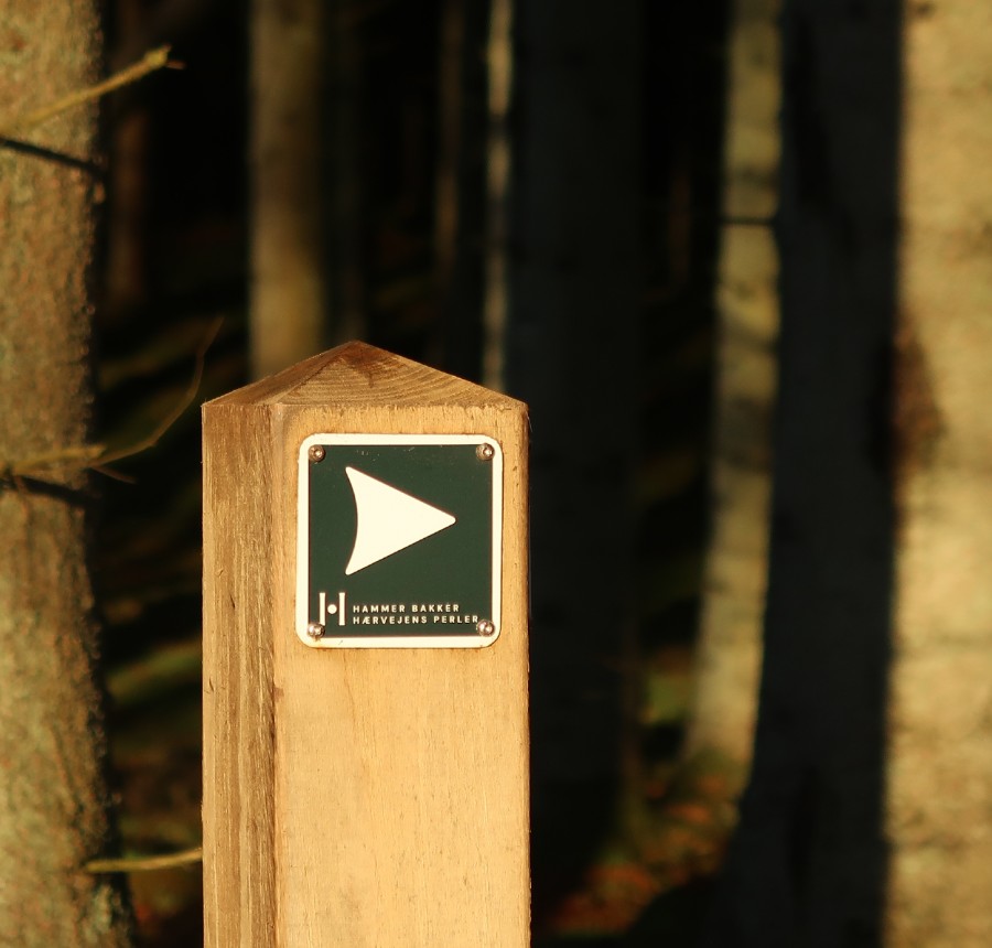 Skilt på på Hammer Bakker Ruten - en af Hærvejens perler.