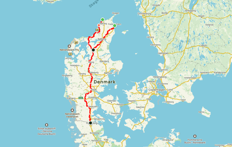 Hærvejen på et kort