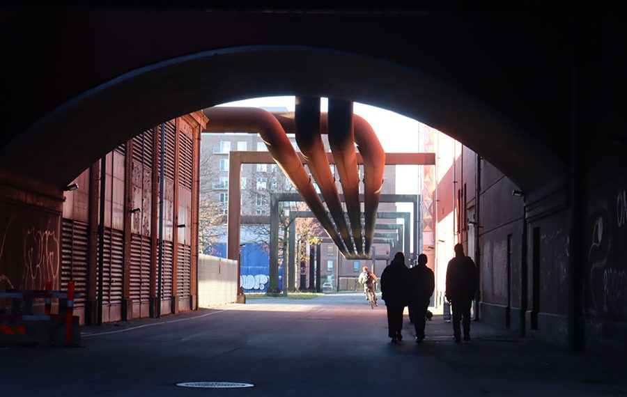 Vandrere vws Ørstedværket på Havneringen